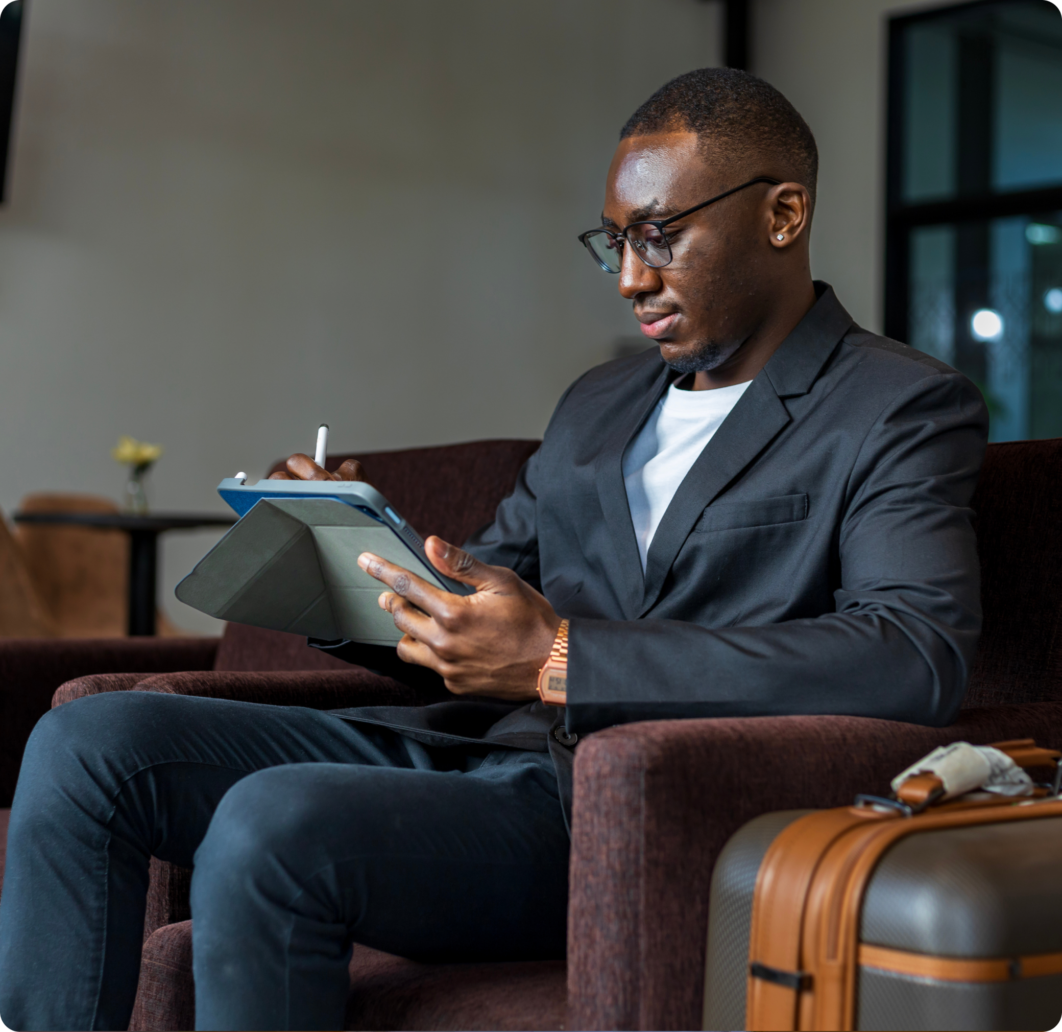 Professional man with tablet